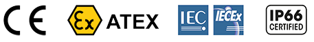 Logo de certification Atex IEC IECEx IP66