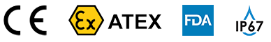 Logo de certification Atex FDA IP67